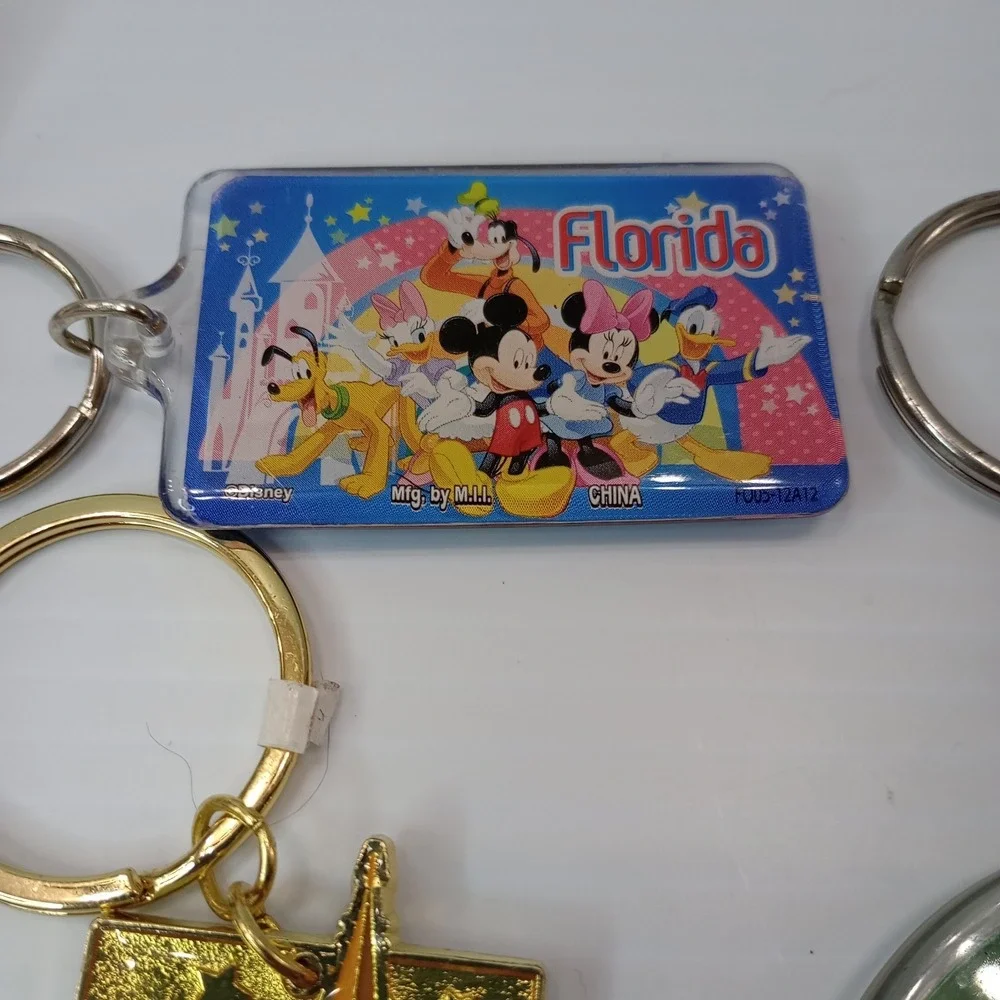 Disney Keychain Lot 6 Mickey,‎ Minnie, Goofy, Jerry Leigh, World  Lucite & Metal